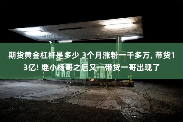 期货黄金杠杆是多少 3个月涨粉一千多万, 带货13亿! 继小杨哥之后又一带货一哥出现了