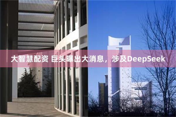 大智慧配资 巨头曝出大消息，涉及DeepSeek