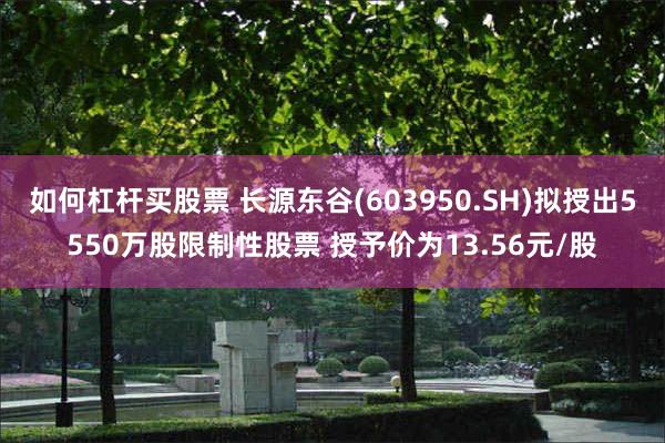 如何杠杆买股票 长源东谷(603950.SH)拟授出5550万股限制性股票 授予价为13.56元/股
