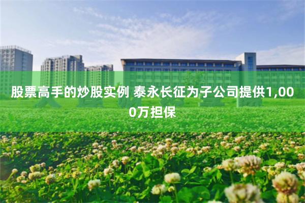 股票高手的炒股实例 泰永长征为子公司提供1,000万担保