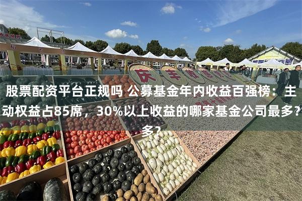 股票配资平台正规吗 公募基金年内收益百强榜：主动权益占85席，30%以上收益的哪家基金公司最多？